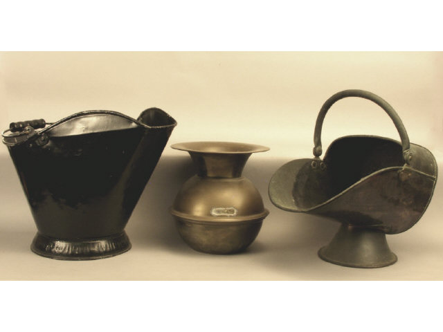 Appraisal: Collection of items including two coal scuttle and a brass