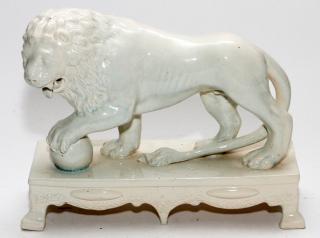 Appraisal: PORCELAIN LION FIGURE PORCELAIN LION FIGURE H W On a