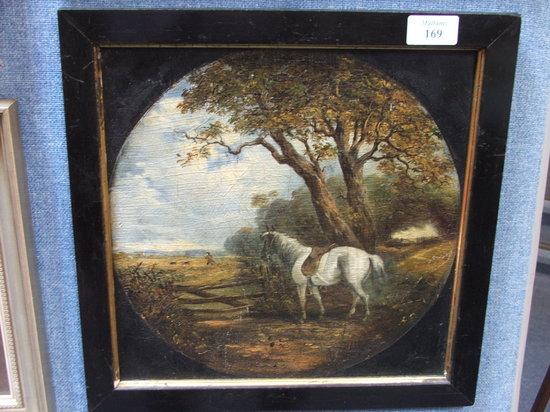 Appraisal: FOLLOWER OF GEORGE MORLAND - A huntsman with dogs overlooked