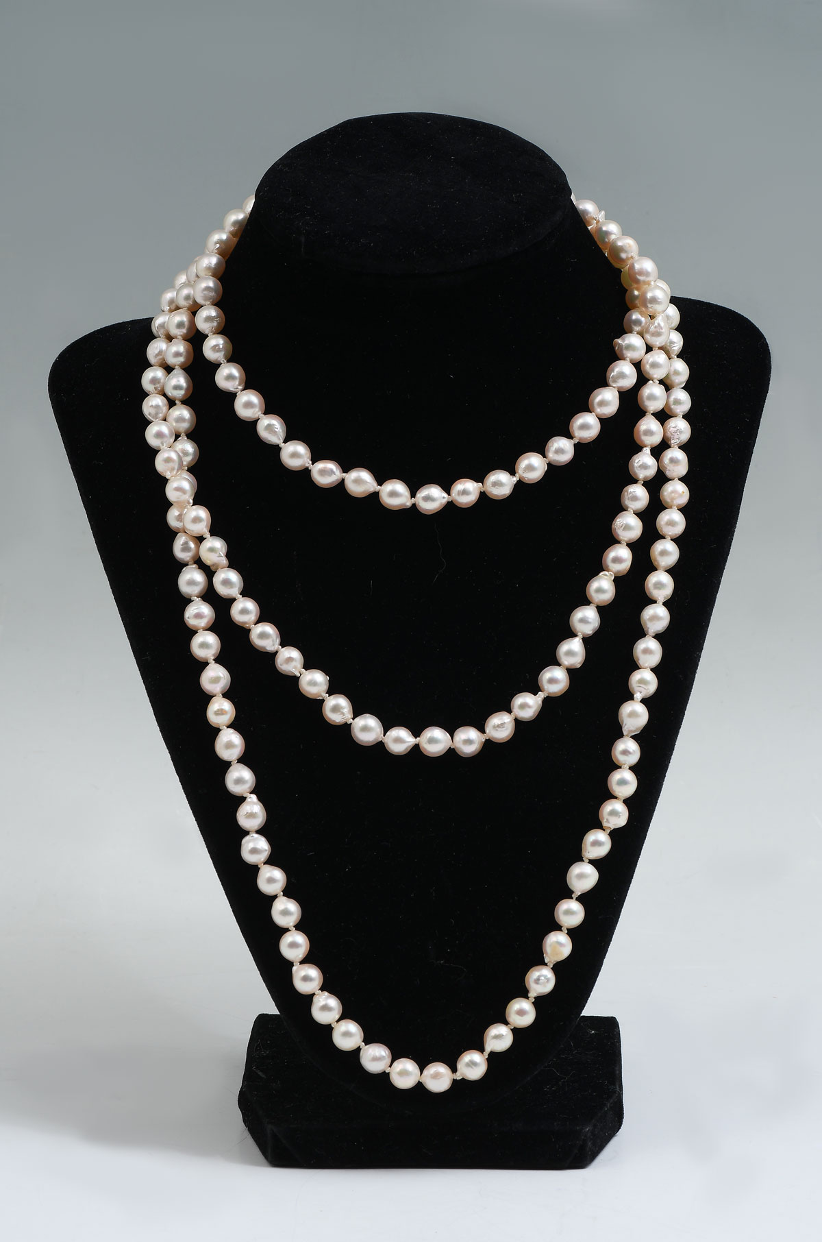 Appraisal: '' STRAND OF BAROQUE ''AKOYA'' PEARLS Wonderful long strand of