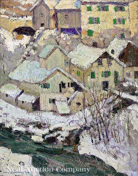 Appraisal: Harry B Lachman American - Rooftops in the Snow oil