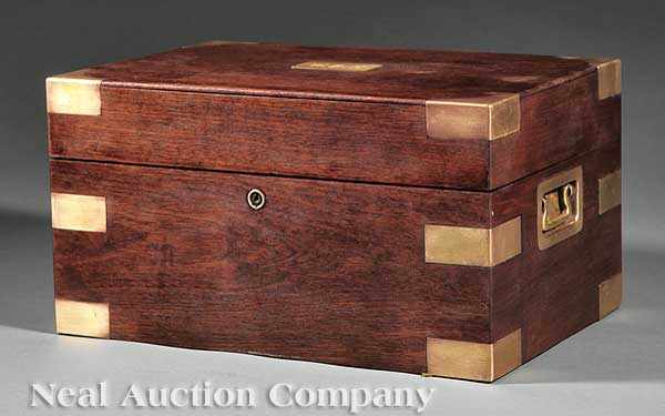 Appraisal: An English Benson Hedges Walnut and Brass Cigar Humidor late