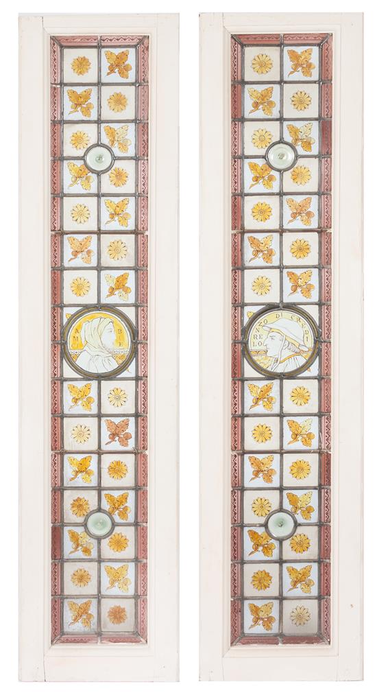 Appraisal: Sale Lot A Pair of Victorian Leaded and Stained Glass