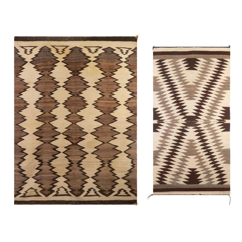 Appraisal: DIN NAVAJO PAIR OF FOUR CORNERS TEXTILES CA SDin Navajo