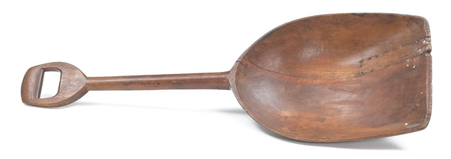 Appraisal: Shaker shovel carved from a single piece of wood old