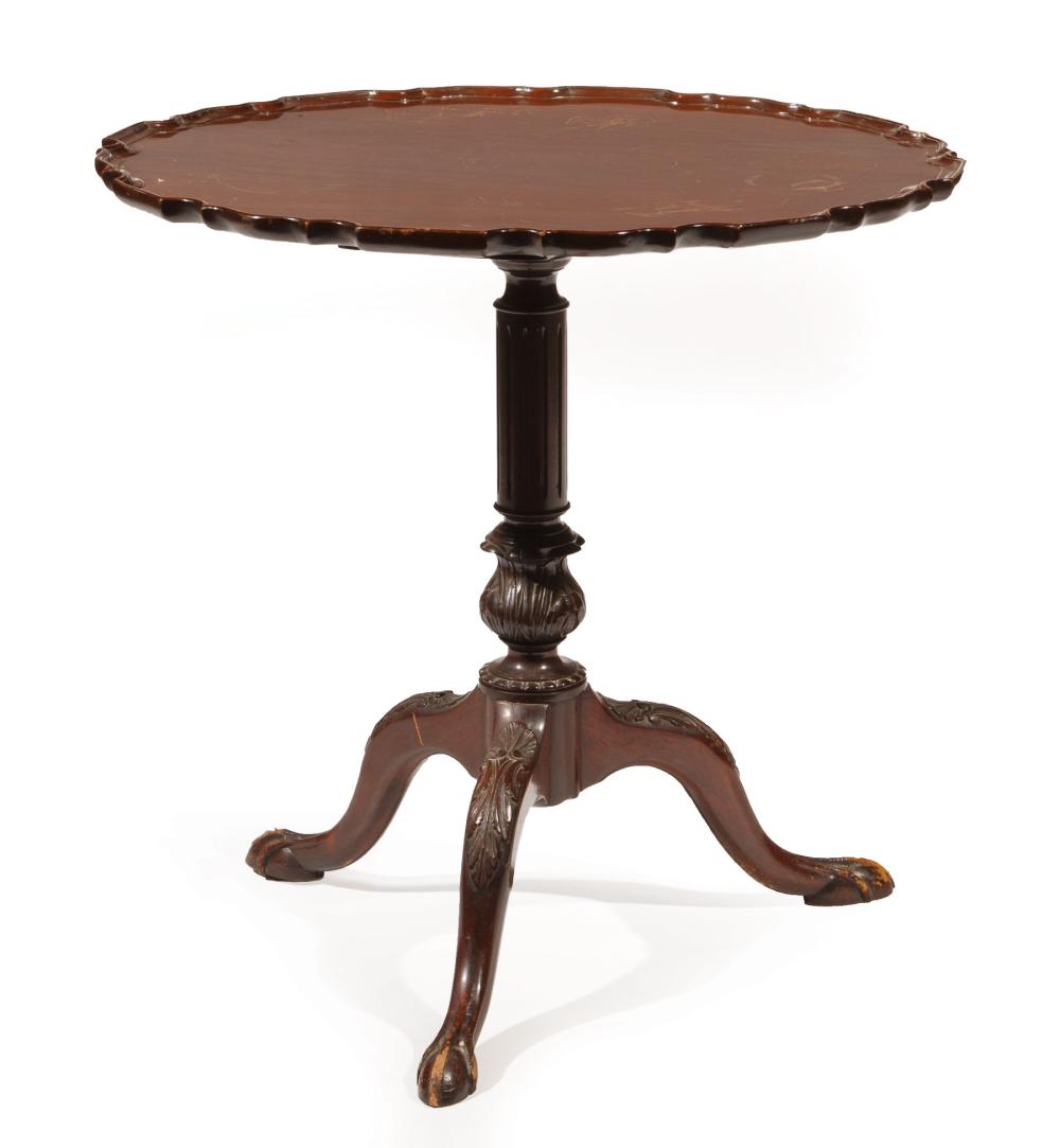 Appraisal: Federal-Style Mahogany Tilt-Top Tea Table pie crust top tripod base