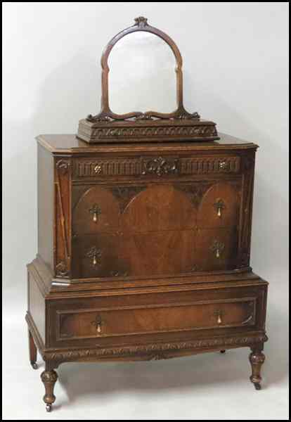 Appraisal: OAK THREE DRAWER CHEST Together with an oak four drawer