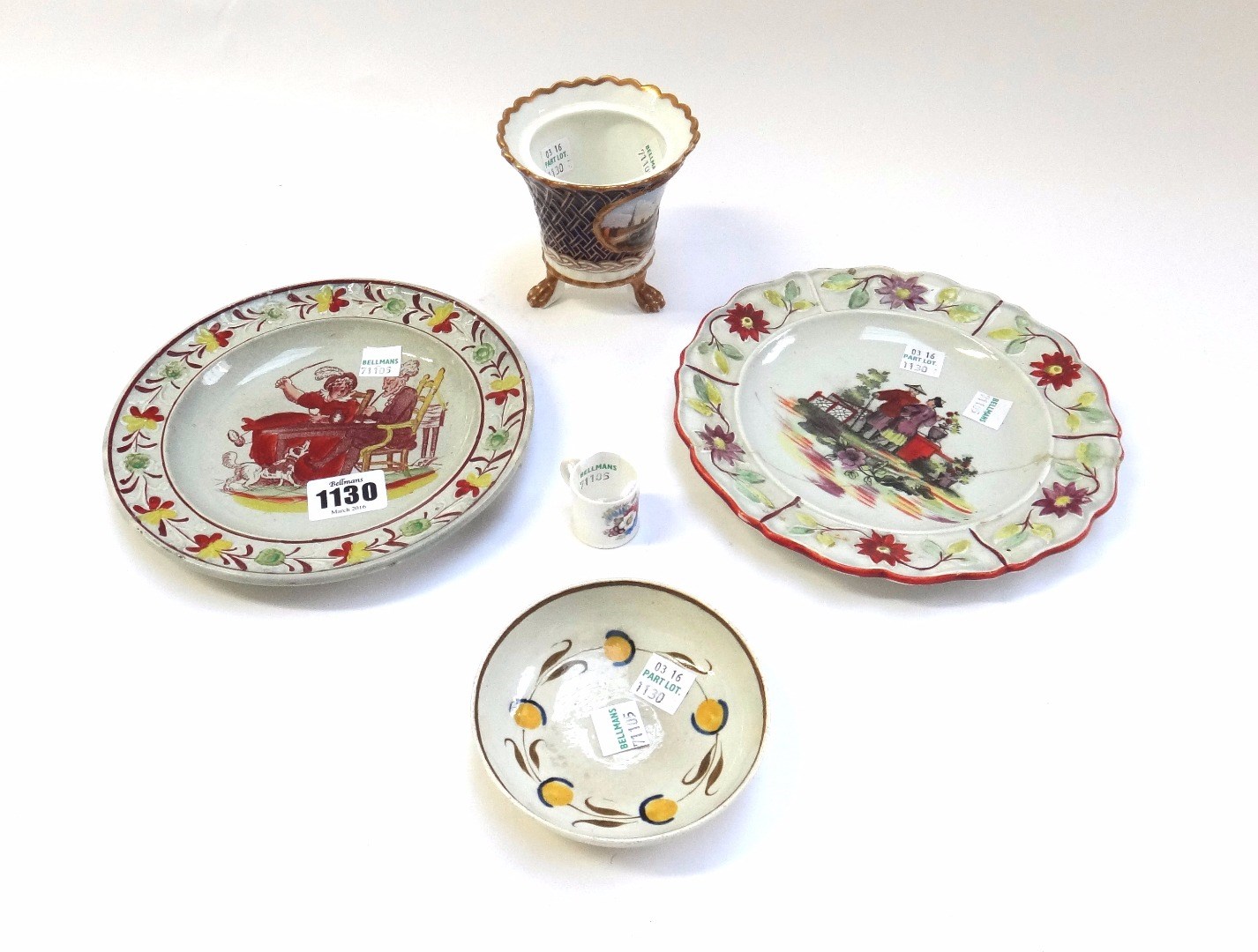 Appraisal: A group of British pottery and porcelain th century comprising