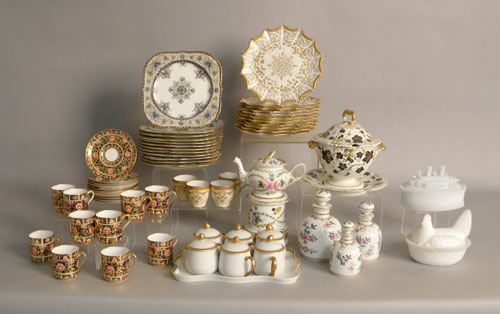 Appraisal: Group of miscellaneous porcelain including perfume bottles custard cups Spode