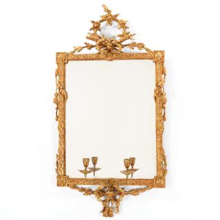 Appraisal: Louis XVI style girandole wall mirror Louis XVI style girandole