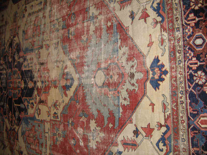 Appraisal: LATE TH CENTURY SERAPI ROOM RUG The brick red field