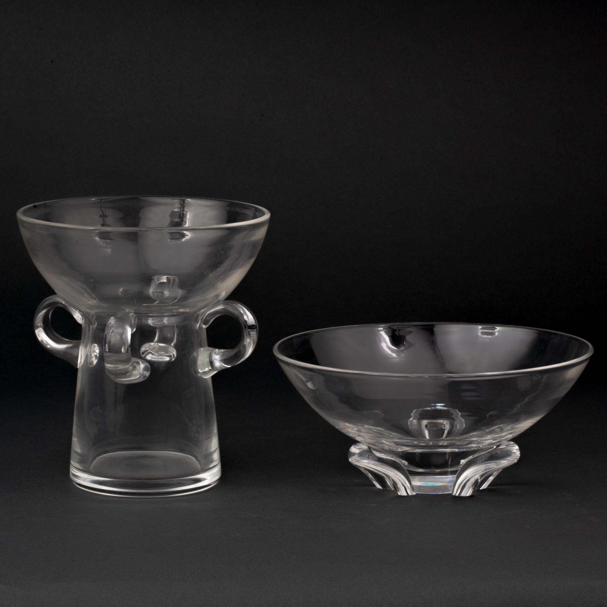 Appraisal: STEUBEN CRYSTAL VASE AND BOWL An unusual Steuben crystal bouquet