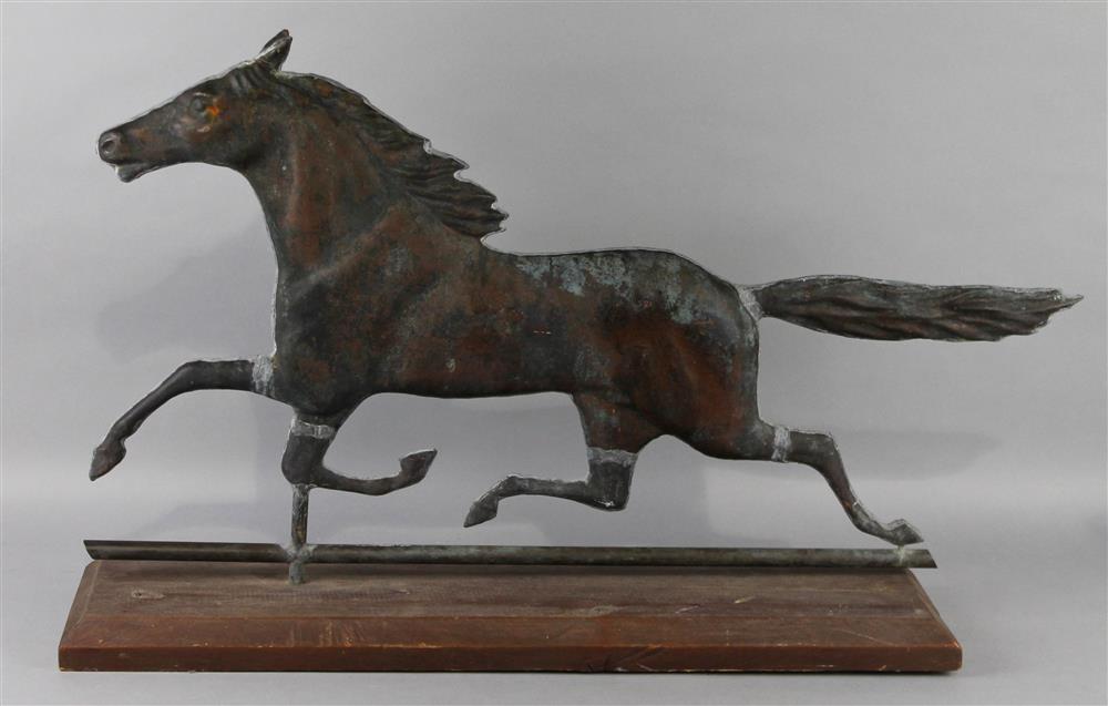 Appraisal: GALLOPING HORSE METAL WEATHERVANE three dimensional now mounted to pivot