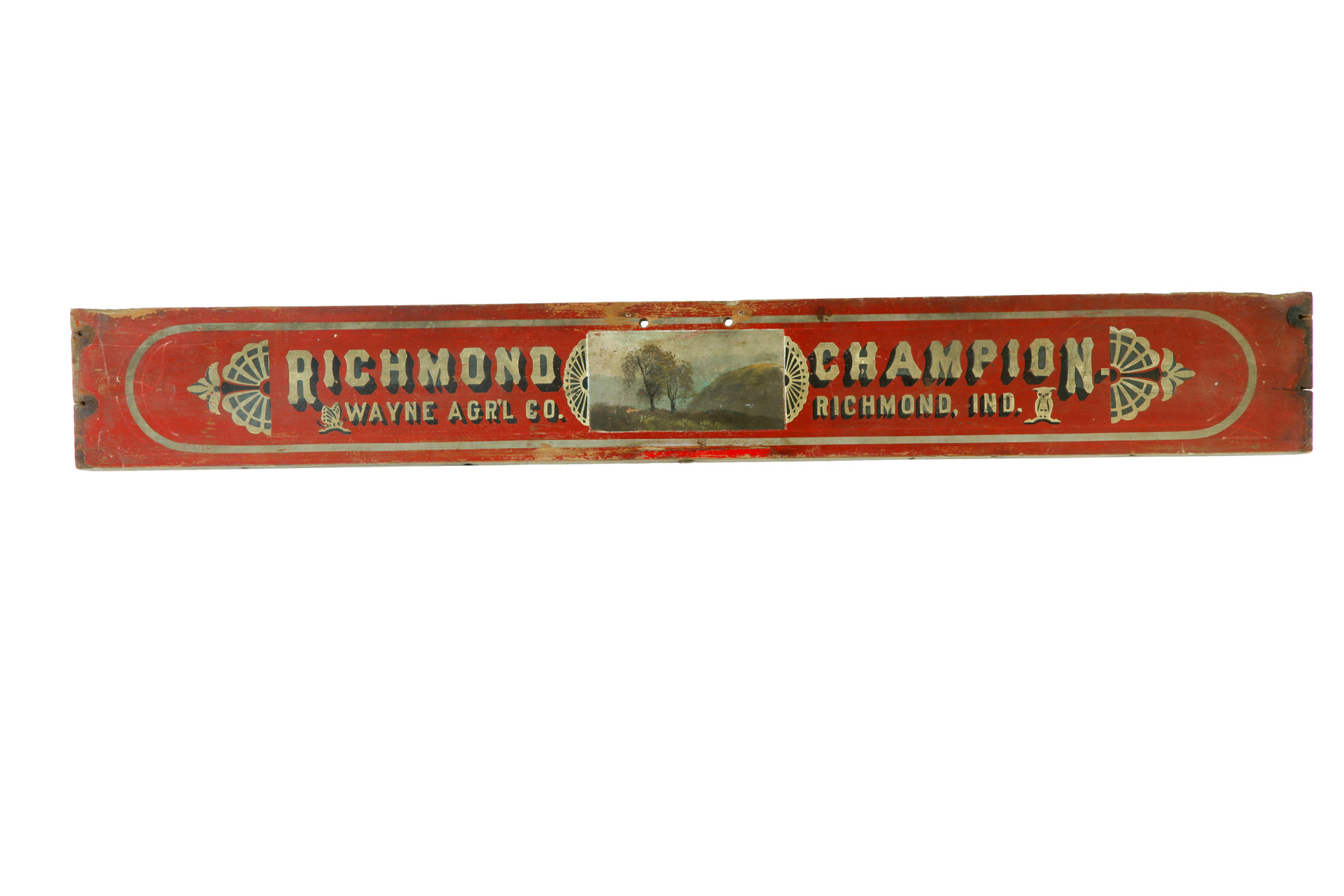 Appraisal: RICHMOND INDIANA WOODEN SIGN Second half- th century Single-sided with