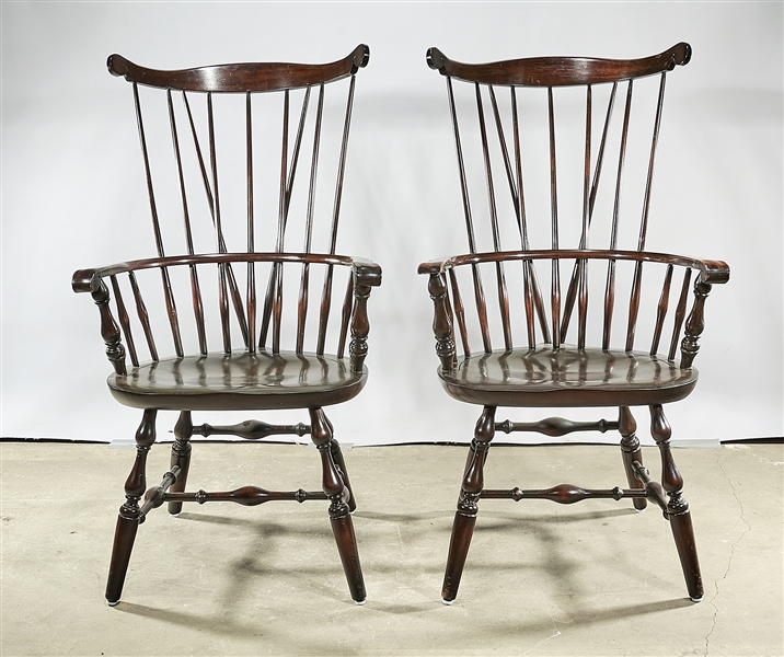 Appraisal: Set of six Windsor-style chairs including two arm chairs and