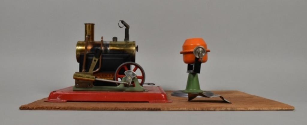 Appraisal: Mamod steam engine model and Wilesco cement mixer Mounted on