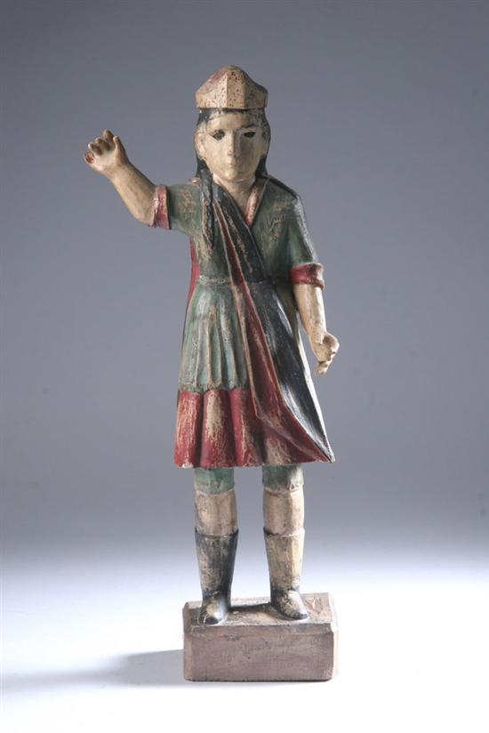 Appraisal: SPANISH COLONIAL CARVED AND PAINTED SANTOS FIGURE th century With