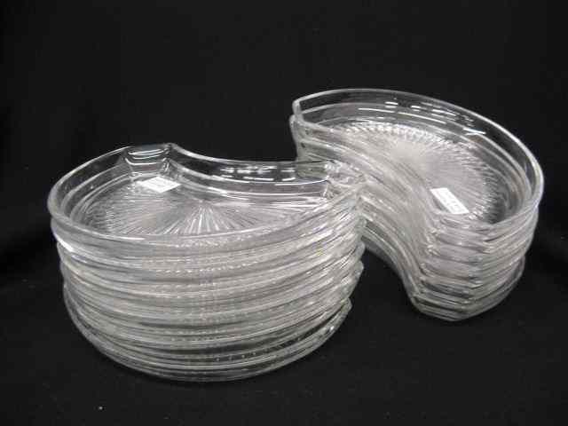 Appraisal: Set of Lalique Crystal Cresent Salad Plates signed '' x