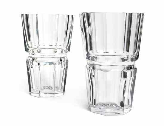 Appraisal: A Pair of Baccarat Glass Vases each of tapering octagonal