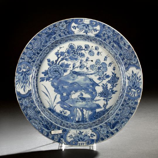 Appraisal: Good Chinese Export Blue and White Porcelain Charger Kangxi Reign