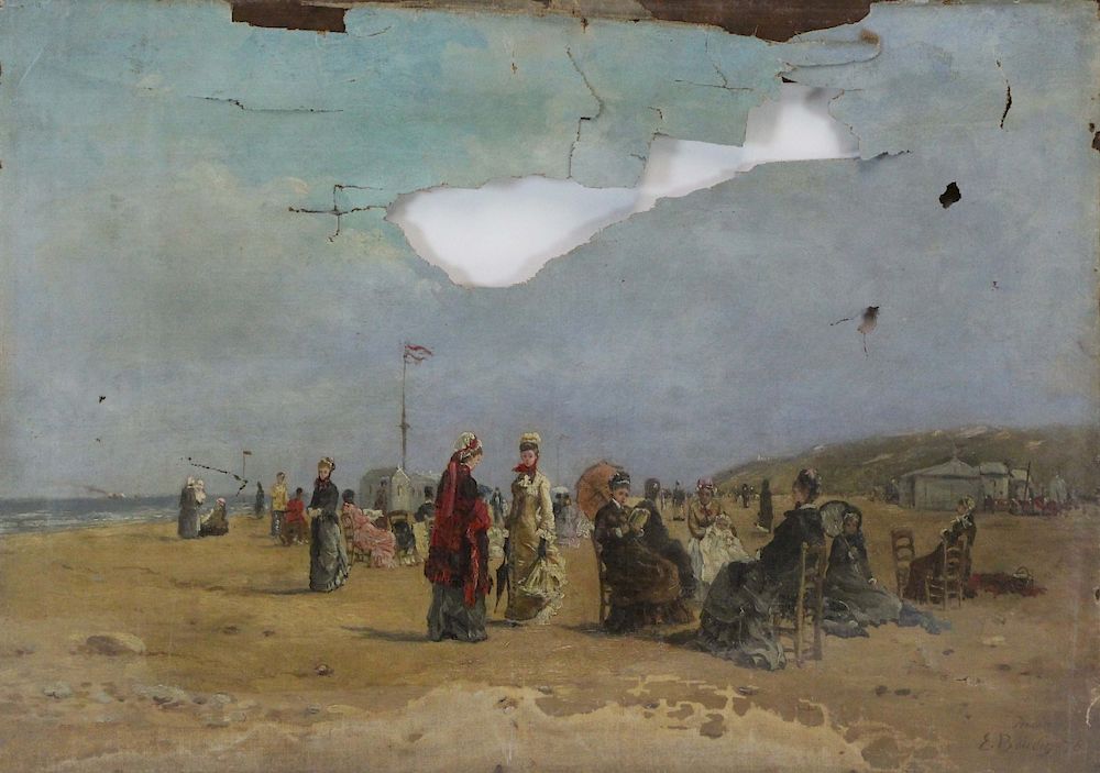 Appraisal: SIGNED BOUDIN Oil on Canvas Trouville From a Connecticut collection