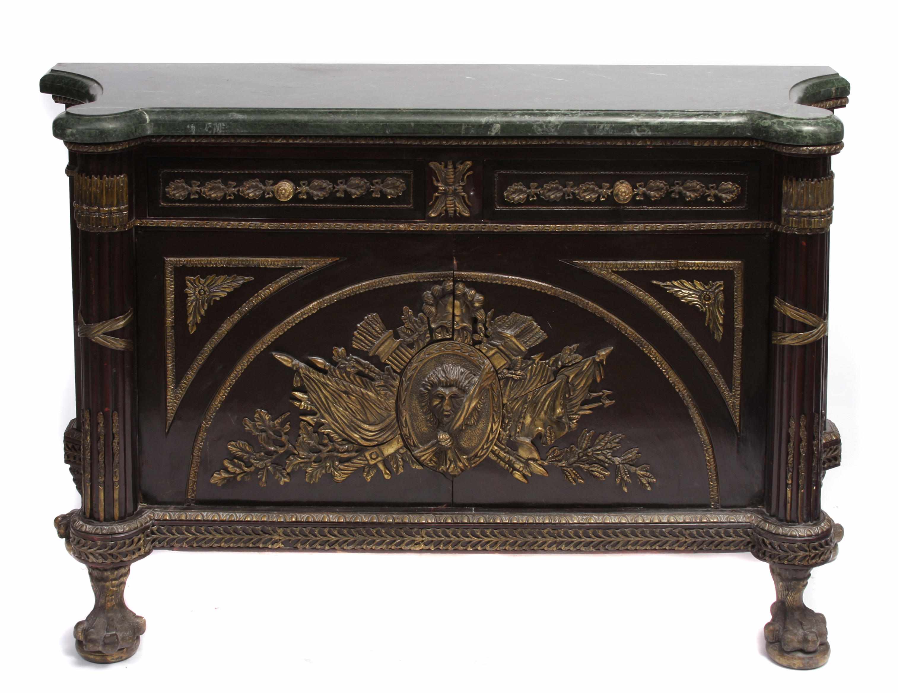 Appraisal: A Louis XVI style gilt bronze mounted mahogany commode height