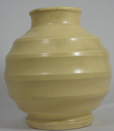 Appraisal: Keith Murray Yellow Glazed Bombe Vase