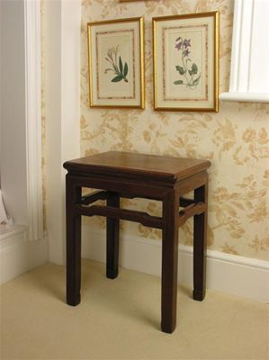 Appraisal: A pair of Chinese blackwood rectangular stools the panelled tops