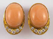 Appraisal: A pair of yellow metal tests carat gold coral and