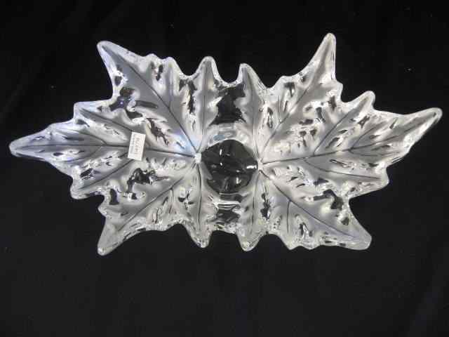 Appraisal: Lalique French Crystal Centerpiece frosted leaf design '' x ''