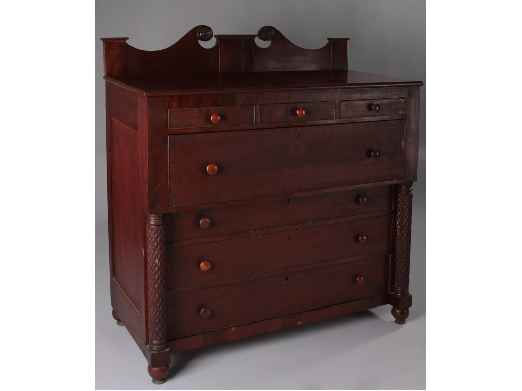 Appraisal: Butler's Secretary Bureau ca Mid Atlantic cherry figured mahogany veneers