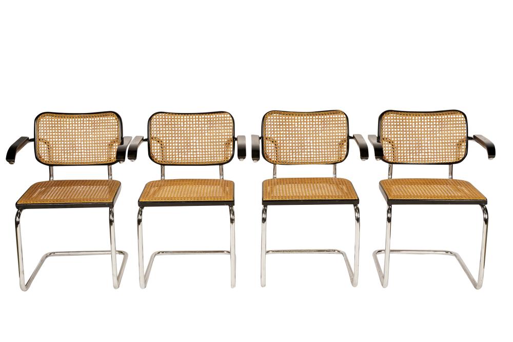 Appraisal: MARCEL BREUER FOR KNOLL FOUR CESCA B CHAIRSwith Knoll International