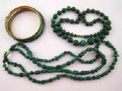 Appraisal: A mixed lot comprising a graduated malachite bead necklace largest