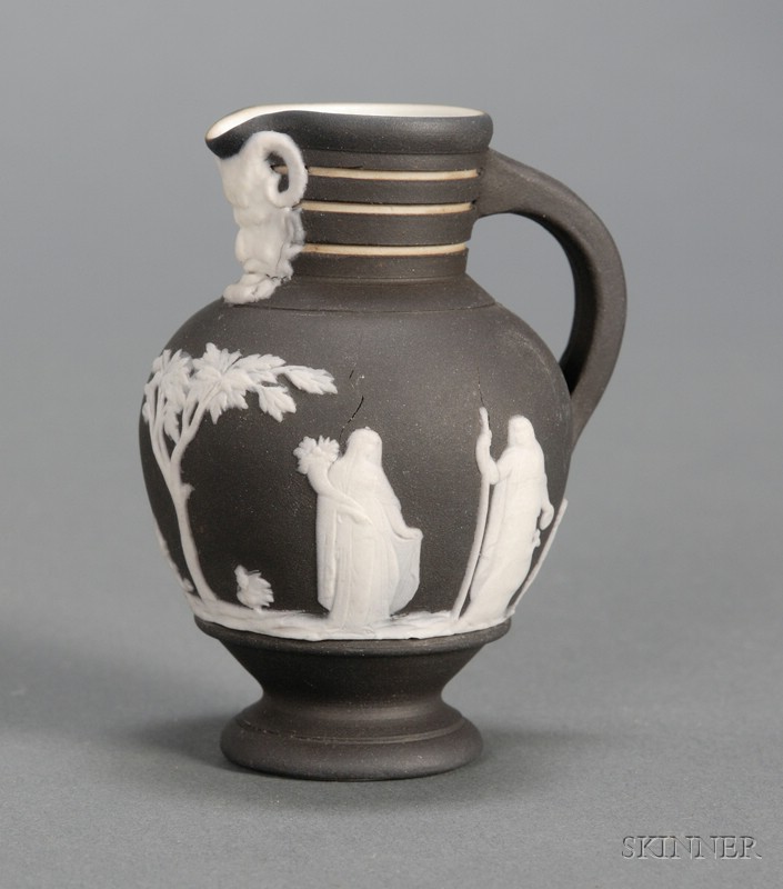 Appraisal: Wedgwood Miniature Black Jasper Dip Doric Jug England late th