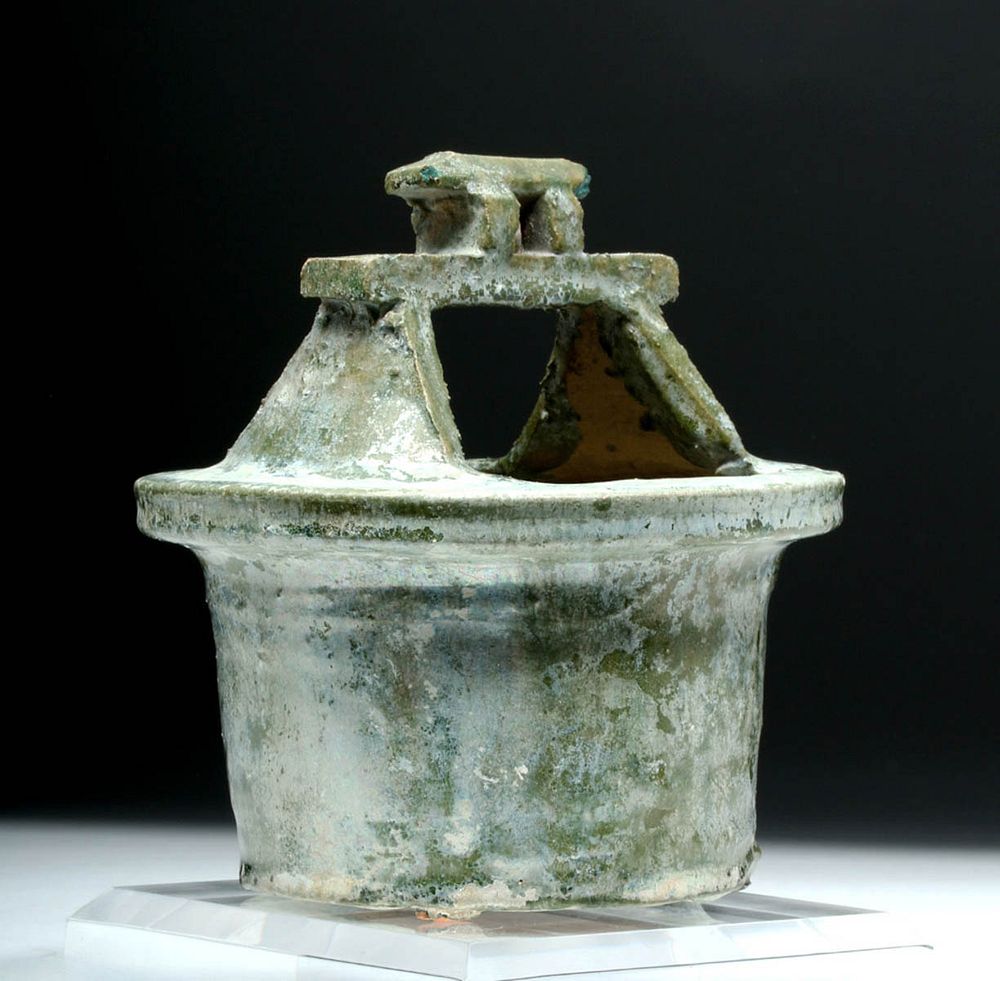 Appraisal: Chinese Han Dynasty Glazed Pottery Well Model Originally Listed At