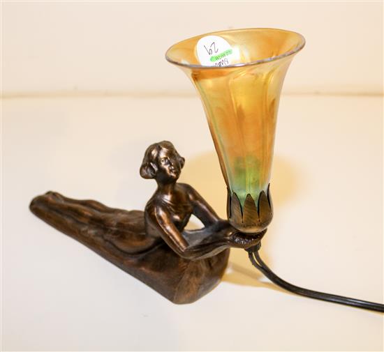 Appraisal: Sale Lot An Art Nouveau Style Figural Lamp second half