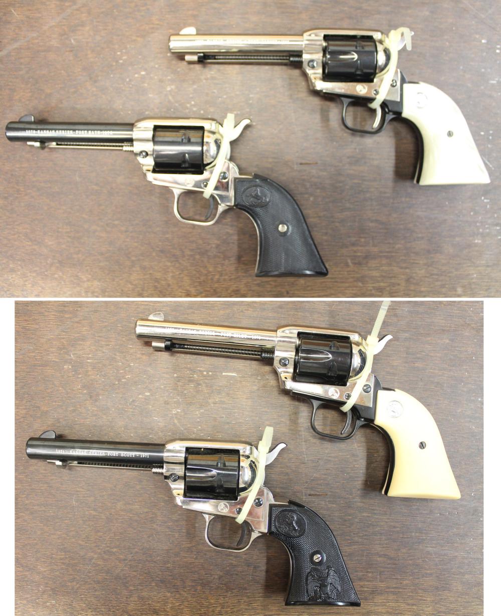 Appraisal: FOUR COLT SINGLE ACTION FRONTIER SCOUT REVOLVERS FROM THE KANSAS