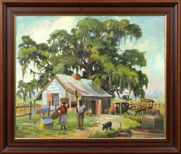 Appraisal: Homer E Turner American Louisiana th Century Southern Scene oil