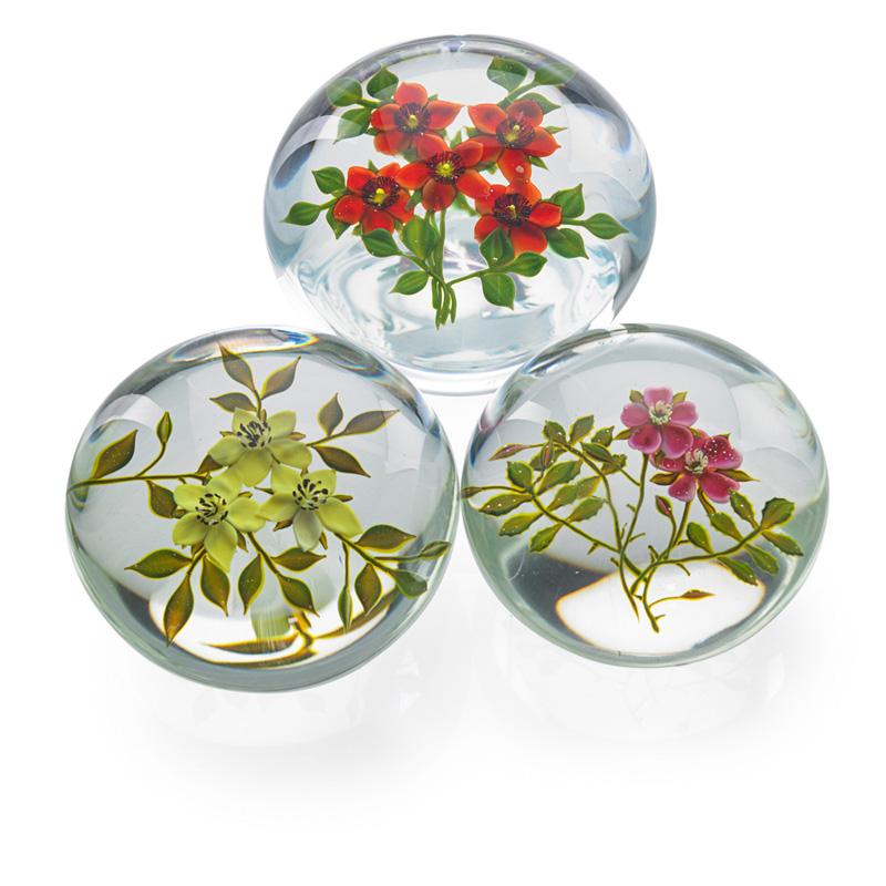 Appraisal: PAUL STANKARD Three glass paperweights Condition Report Excellent condition no