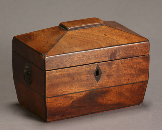 Appraisal: Regency Inlaid Mahogany Tea Caddy Early th Century The hinged