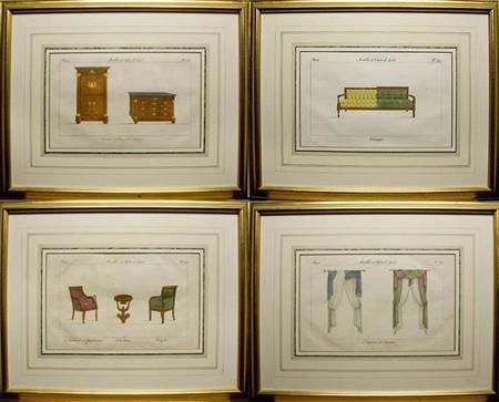 Appraisal: After Pierre de La Mesangere FURNITURE AND DRAPERY STUDIES Eight