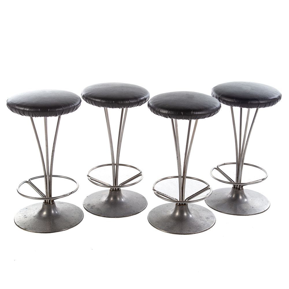 Appraisal: Set of Four Fritzhansen Modern Barstools Circa s with circular