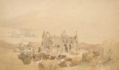 Appraisal: E Williams th th Century Tintern Abbey signed watercolour and