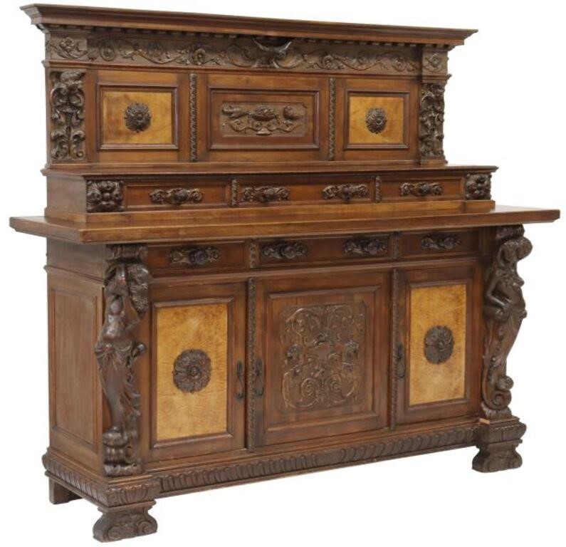 Appraisal: Italian Renaissance Revival carved sideboard early th c a high