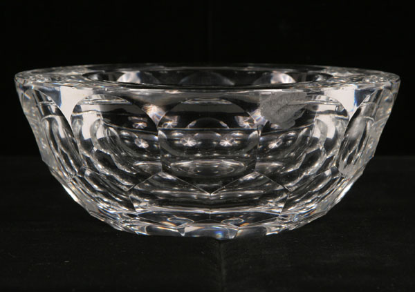 Appraisal: Orrefors crystal cut faceted heavy bowl H x Diam