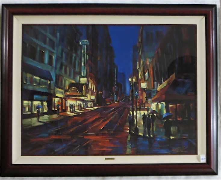 Appraisal: MICHAEL FLOHR EMBELLISHED GICLEE ON CANVAS California st century Streets