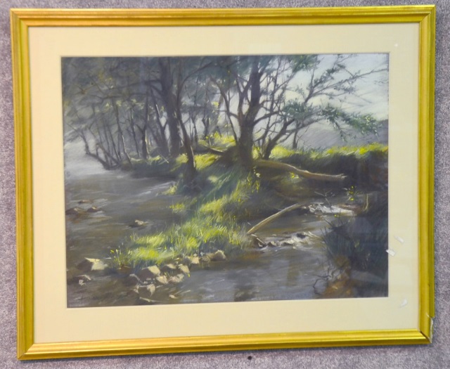 Appraisal: Timothy John Gaydos American b Wooded Landscape Pastel on paper