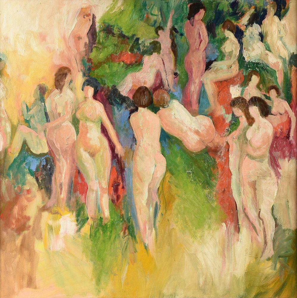 Appraisal: CALVIN GRIGG American Texas - A PAINTING Bathers CALVIN GRIGG