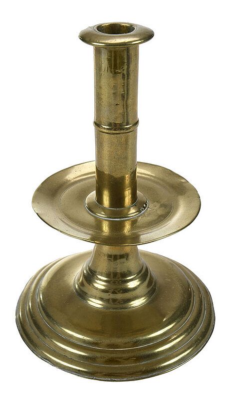 Appraisal: An English Brass Trumpet Base Candlestick probably London th century