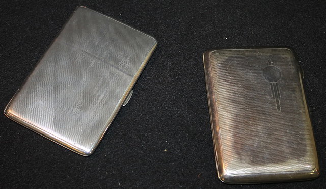 Appraisal: ONE SILVER CIGARETTE CASE with engine turned decoration grams and